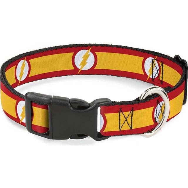 The Flash Logo Plastic Clip Pet Collar - Orange&#47;Red&#47;White (S)
