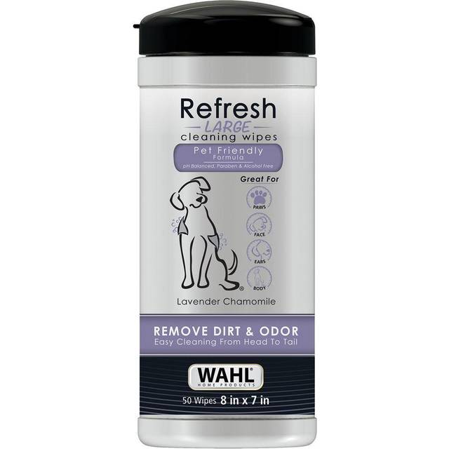 Wahl Dog Wipes Refresh Cleaning Wet Wipes, Remove Pets At Home Dirt and Odors, pH balanced, alcohol free and paraben free, 50 Wipes, Lavender