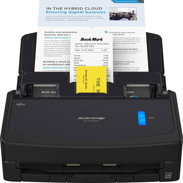 ScanSnap iX1400 vit A4-skanner. 40 ppm, dubbelsidig skanning. Automatisk dokumentmatare. USB 3.2