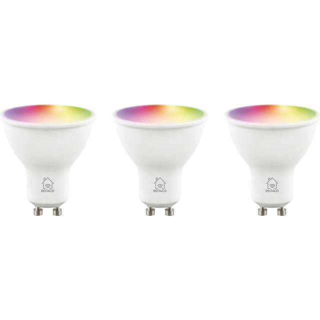 Deltaco LED-lampa GU10 WiFi RGB 3-pack