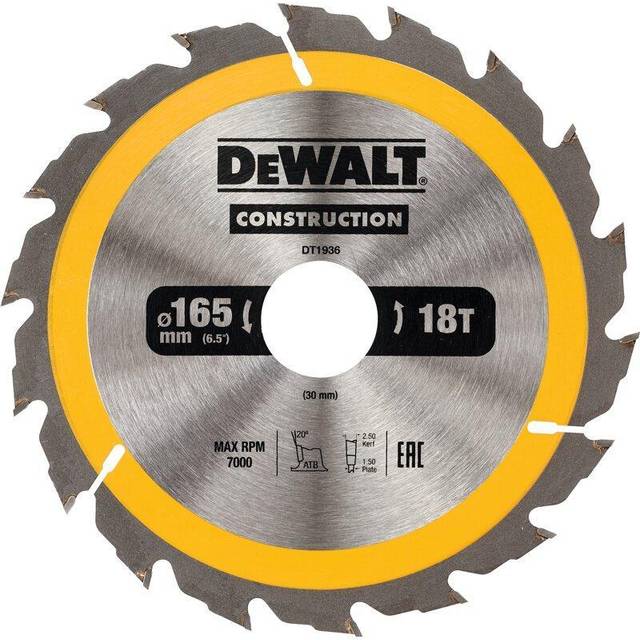 DeWalt Construction Circular Saw Blade 165mm 18T 30mm