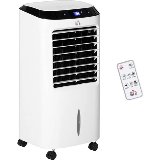 HOMCOM Portable Air Cooler, Fan & Humidifier Unit, White