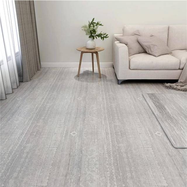 Självhäftande golvplankor 20 st PVC 1,86 m² grå