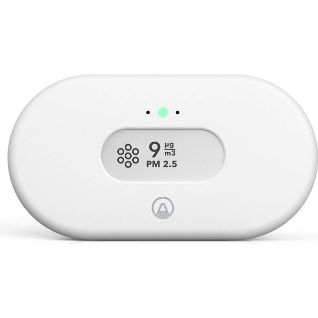 Airthings View Pollution 2980 - Mätare för luftföroreningar (PM, luftfuktighet, temperatur) med wifi-anslutning, hubb-funktionalitet och Calm Tech-display