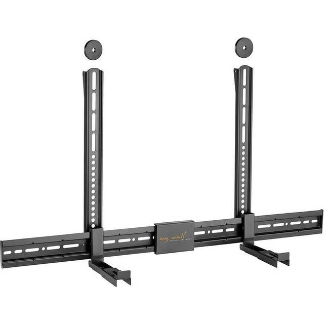 my Wall HZ 31 L universalhållare för soundbars, montering under eller ovanför skärmen utan monteringshål, inklusive halkfria kuddar, belastning upp till 15 kg, 20 års garanti