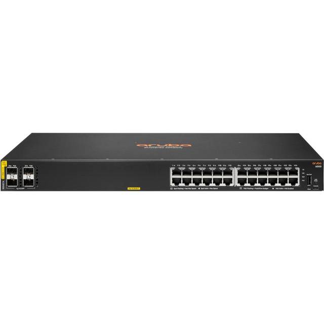 HPE Aruba 6000 24G Class4 PoE 4SFP 370W Switch - switch - 24 ports - Managed - rack-mountable