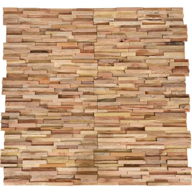 vidaXL 3D Wall Cladding Panels 10 pcs 1.08 m Solid Teak Wood, Brown