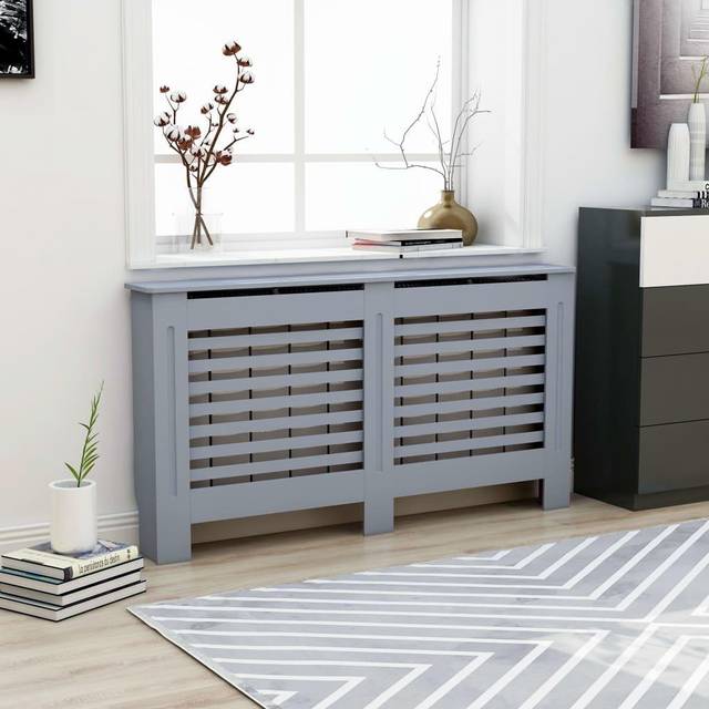 vidaXL Radiator Cover Anthracite MDF Grill Cabinet Heater Shelf Heating Unit
