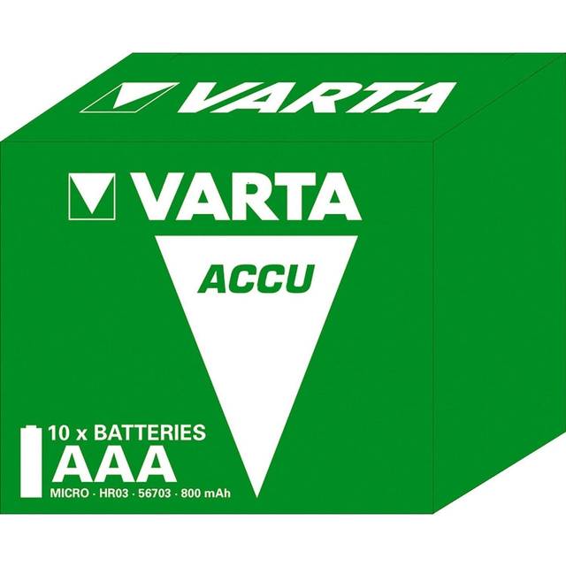 Varta Rechargeable Batteries AAA 800mAh (Pack of 10) 56703101111