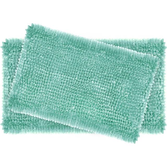 Laura Ashley Butter Rug | Soft Chenille Bath Mat | Bathroom D?cor | Water Absorbent and Machine Washable  17? x 24? and 20? x 34?  Aqua