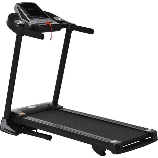 HOMCOM Folding Treadmill Machine Electric Motorised Running Machine - Black, Grey