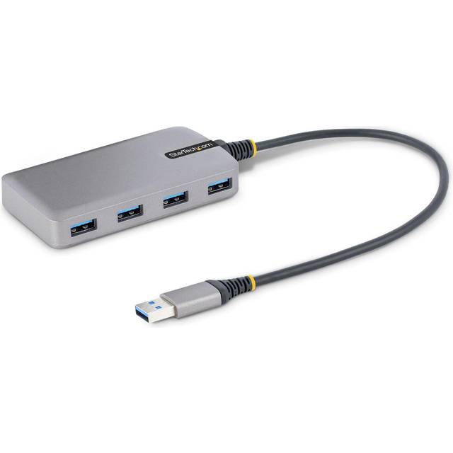 StarTech.com USB-hubb med 4 portar – USB 3.0 5 Gbps, bussdriven, USB-A till 4 x USB-A-hubb med valfri extra strömingång – bärbar stationär/bärbar USB-hubb, 30 cm kabel, USB expansionshub