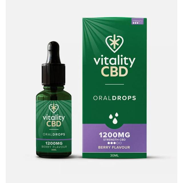Vitality CBD 1200mg Oral Drops Berry Flavour 30ml - N/A