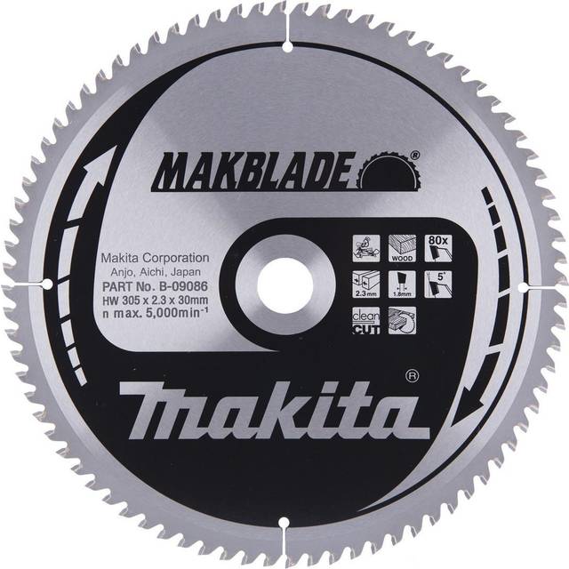 Makita MAKBLADE B-09086 Fine Cut Circular Saw Blade 305x30mm Wood Suits LS1214