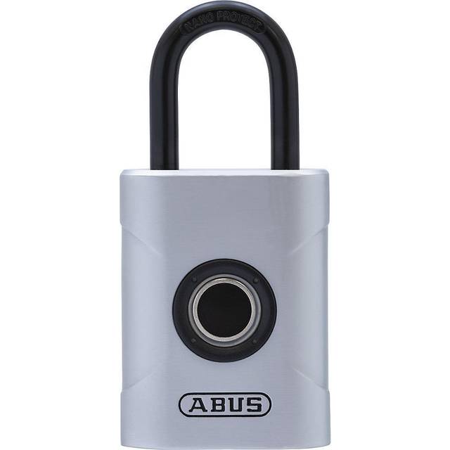ABUS Touch 57/45 fingeravtryckslås – nyckelfritt, väderbeständigt hänglås – IP66 & IP68 – för gym, kontor, hus, trädgård och mycket mer, silver, 45 mm