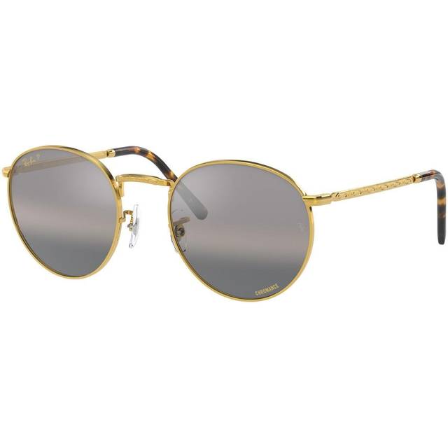 Ray-Ban New Round RB 3637 9196G3 L, ROUND Sunglasses, UNISEX, polarised, available with prescription - Gold