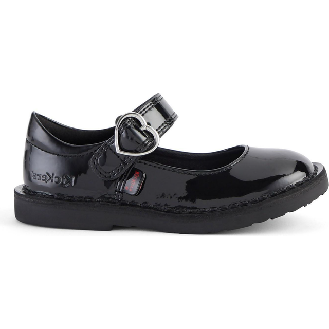 Kickers Girls Girl's Infant Adlar Heart Patent Shoe in Black Leather (archived) - Size UK 6 Infant