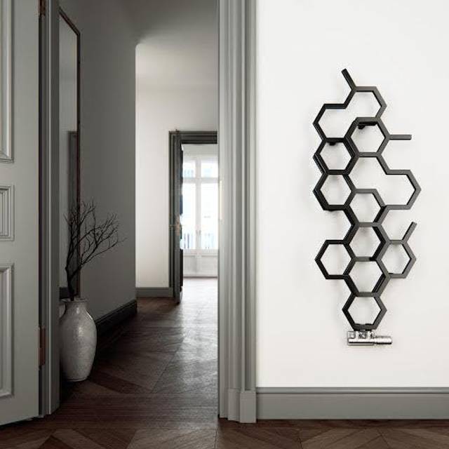Terma Radiator, Hex 1700/573, Soft 9005 (Matt Black), Black