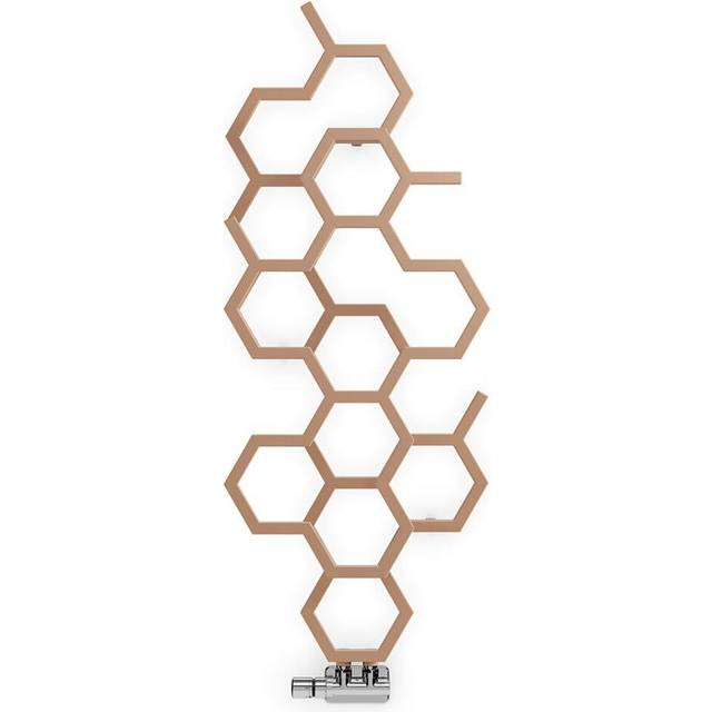 Terma Hex - Copper Vertical Designer Radiators H1200mm x W486mm Single Panel