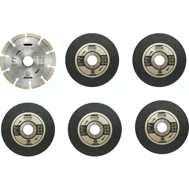 RAK6AGD125 Angle Grinder 125mm Cutting Kit (6 Piece), Grey