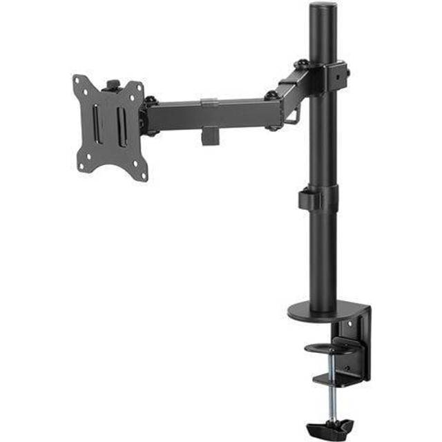 Goobay Monitor Arm Single Flex - 17-32 inch Screen - Desk Mount VESA 75 and 100mm - Rotate, Swivel and Tilt - Height Adjustable Bracket - Maximum Load