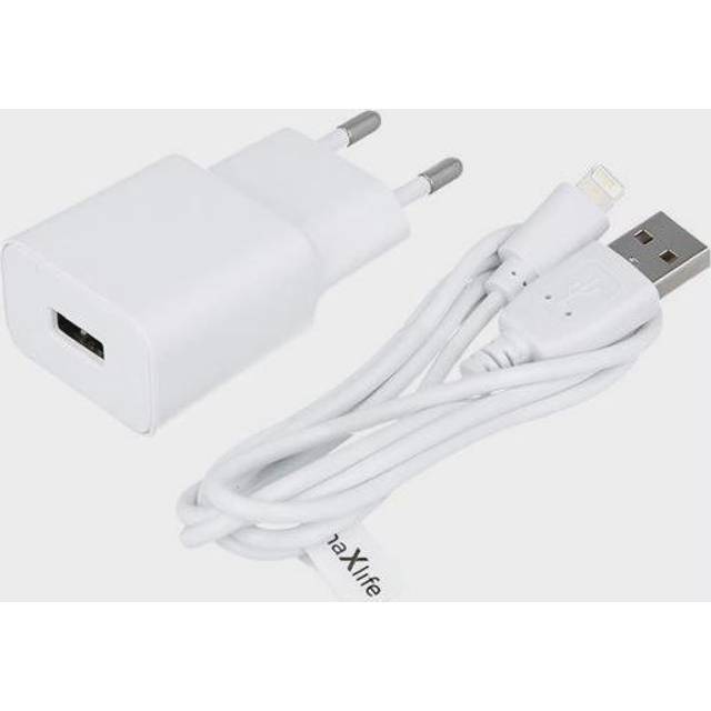 Maxlife Väggladdare MXTC-01 USB (1A) + Lightning-kabel, vit