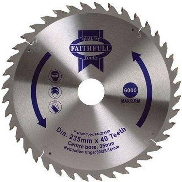 Faithfull Fine Cross Cut TCT Circular Saw Blade 235mm 40T 35mm