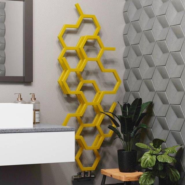 Terma Radiator, Hex 1220/486, RAL 1004 (mustard), Yellow