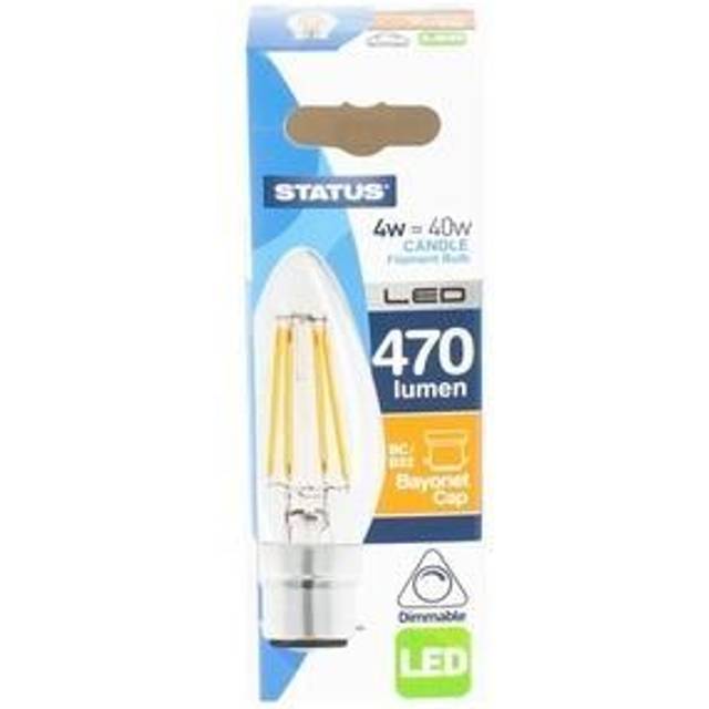 Status 4W Dimmable Candle LED Filament Bulb - BC