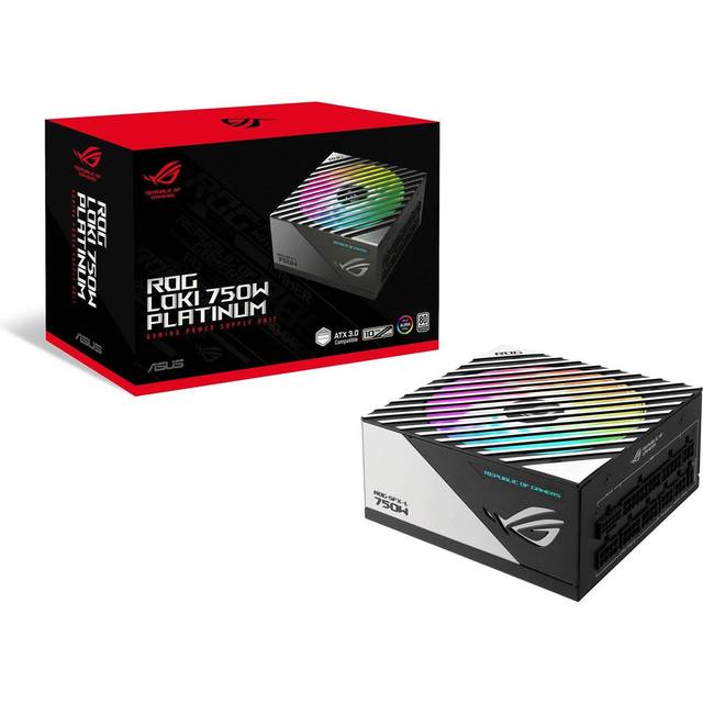 ASUS ROG Loki SFX-L 750 W platina (full modulär strömförsörjning, 80+, Lambda A-certifierad, 120 mm PWM ARGB-fläkt, Aura Sync, ATX 3.0 kompatibel, PCIe 5.0 redo)