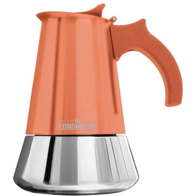 The London Sip Stainless Steel Induction Stovetop Espresso Maker - Make Cafe Quality Italian Style Coffee at Home with This Premium Moka Pot in Modern