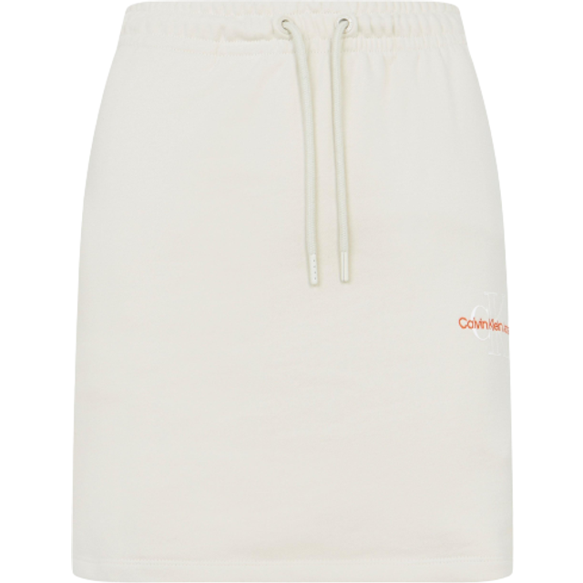 Calvin Klein Jeans Women's Two Tone Monogram Skirt - Eggshell - XL - White