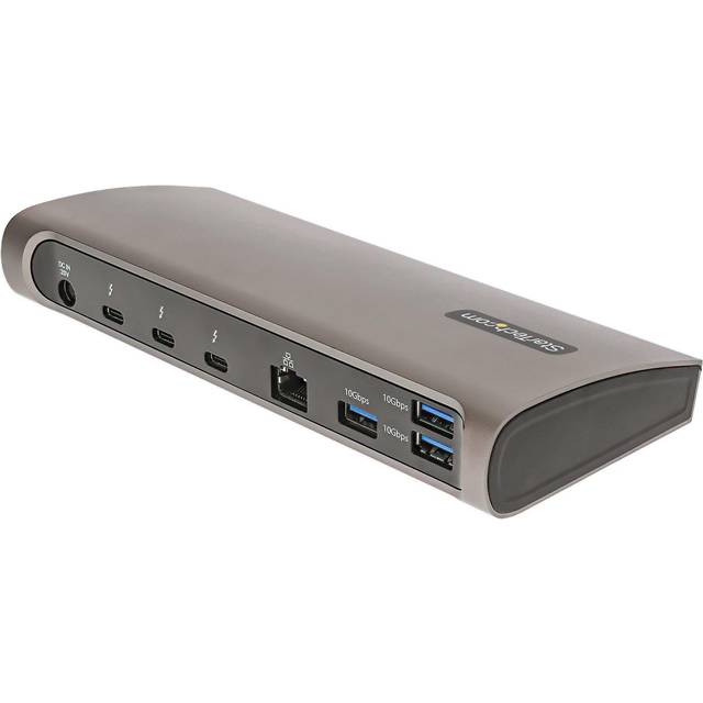 StarTech.com Dock Thunderbolt 4 - Thunderbolt 4 96 W Power Delivery-hubb - enkel 8K bildskärm, dubbla 4K 60 Hz bildskärmar - docking station Thunderbolt 4 3xTB4/USB4/4xUSB-A/SD/GbE (TB4CDOCKUE)