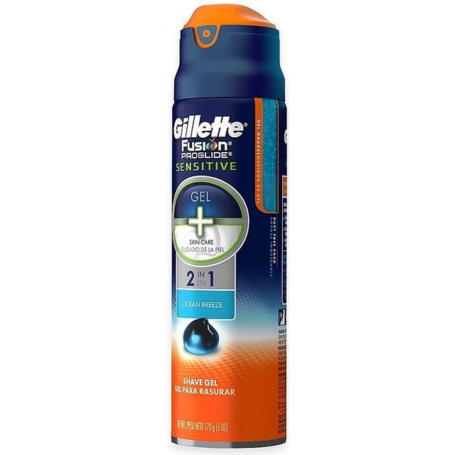 Gillette Fusion ProGlide Sensitive 2 in 1 Shave Gel  Ocean Breeze Ocean Breeze 6 Ounce