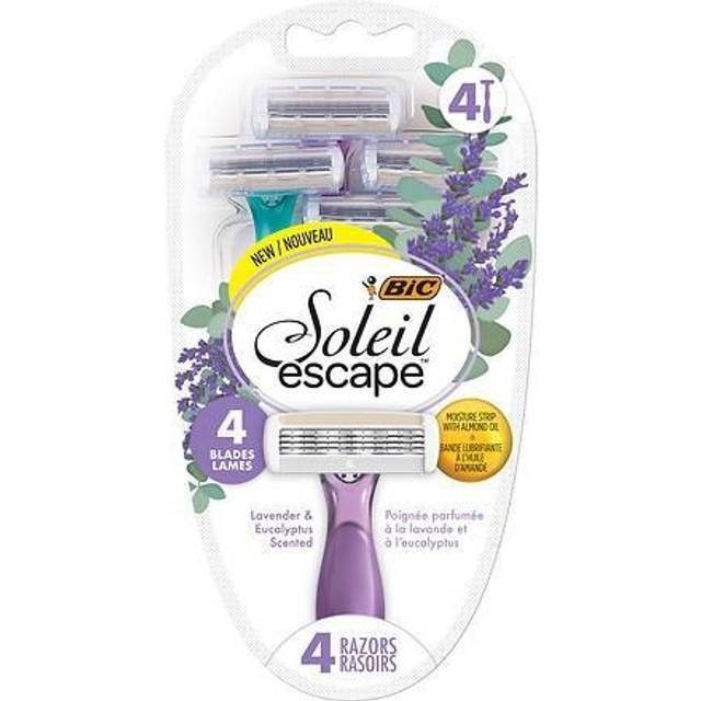 BIC, Soleil Escape, Women's Disposable Razors, Lavender & Eucalyptus, 4 Razors