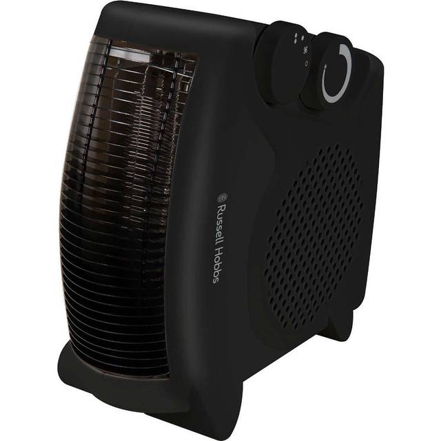 Russell Hobbs 2000W/2KW Electric Heater in Black PTC Ceramic Heater, Portable Horizontal Vertical 2 Heat Settings Overheat Protection, Adjustable