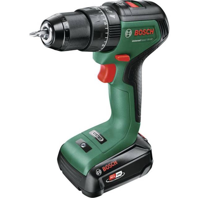 Bosch Home and Garden Bosch UniversalImpact 18V-60 Sladdlös slagborr, Svart, Grön, 38,2 x 28,9 x 9,9 cm