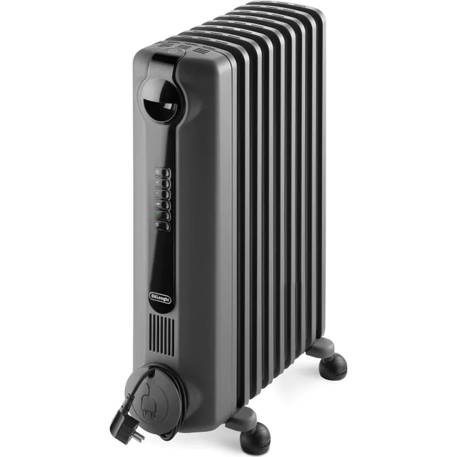 De’Longhi Radia S 2kW Oil-Filled Radiator - Grey - TRRS0920E - Black
