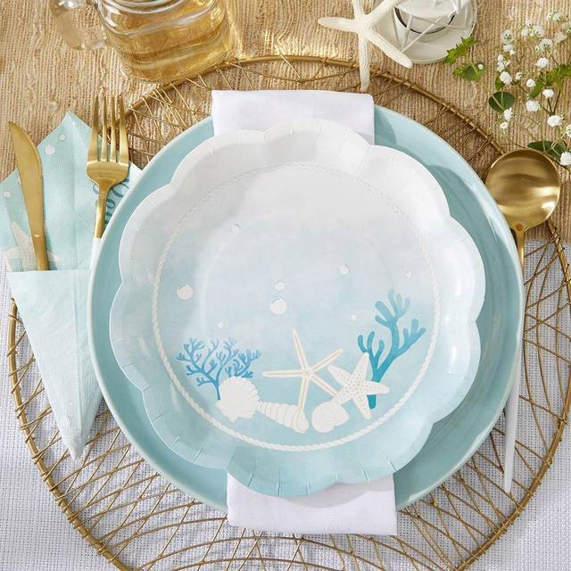 Beach Party 9 in. Premium Paper Plates (Set of 16)
