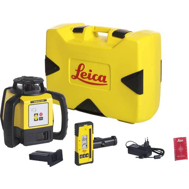 Leica rugby 620 case rod eye 160 li-ion standard construction red rotating laser