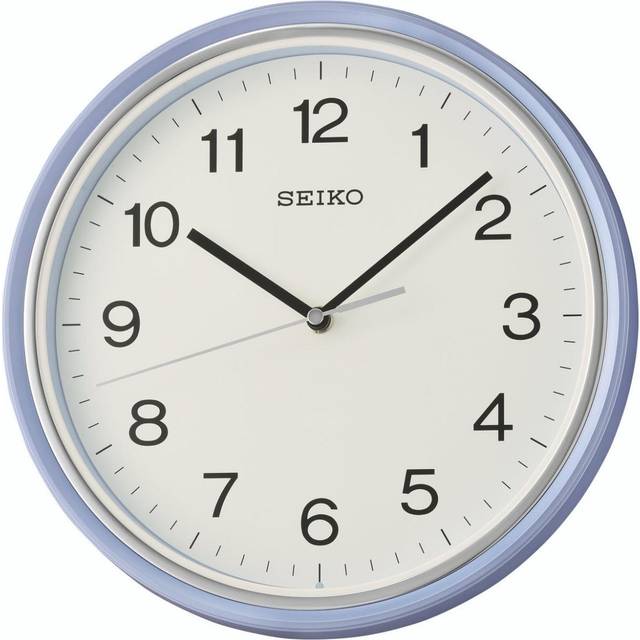 Seiko powder blue wall clock - silent tick - quartz movement - qha008l
