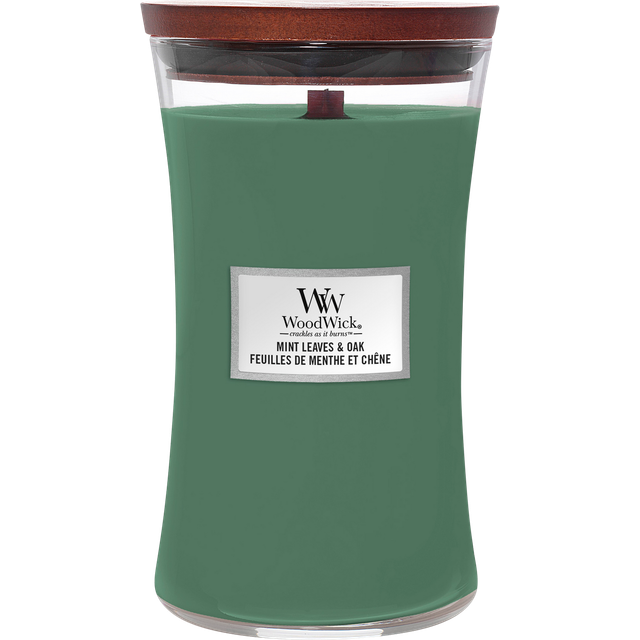 Woodwick Mint Leaves & Oak doftljus trä wick 609,5 g