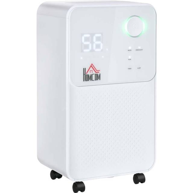HOMCOM 12L/Day 2000ML Portable Quiet Dehumidifier for Home Laundry Room Bedroom Basement - Electric Moisture Air De-Humidifier with 4 Modes | TJ Hugh