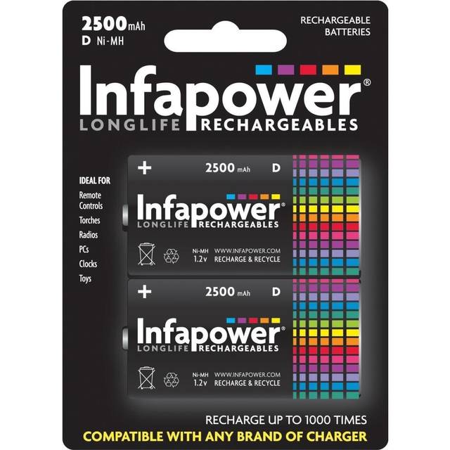 Infapower B006 Rechargeable D Ni-MH Batteries 2500mAh