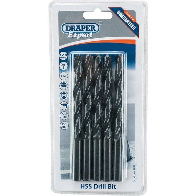Draper Expert 38821 12.0mm HSS Twist Drill - Pack 5
