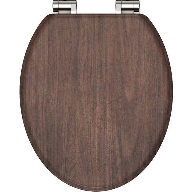Schütte Toilet Seat with Soft-Close Dark Wood MDF - Brown (5.5cm H X 37.5cm W X 435cm D)