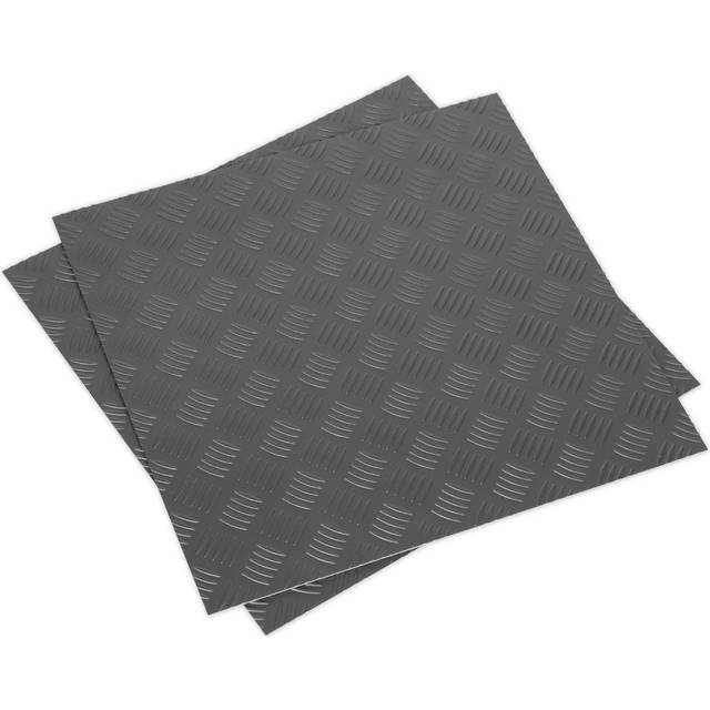 Sealey FT1S Vinyl Floor Tile with Peel & Stick Backing - Silver Tr...