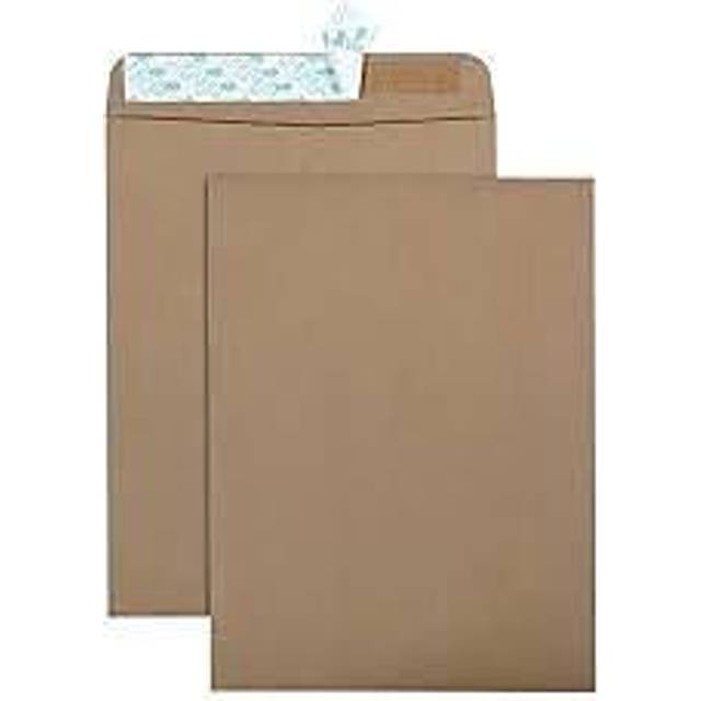 Quality Park 44511 100% Recycled Brown Kraft Redi Strip Envelope  9 x 12  Brown Kraft  100/Box