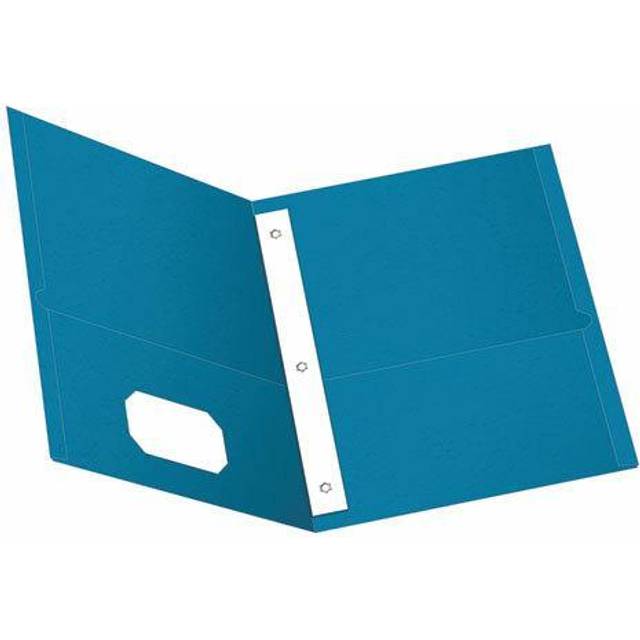 Oxford 57701 Twin Pocket Folders,w/Fstnrs,11-Inch x8-1/2-Inch,25/BX,Light Blue
