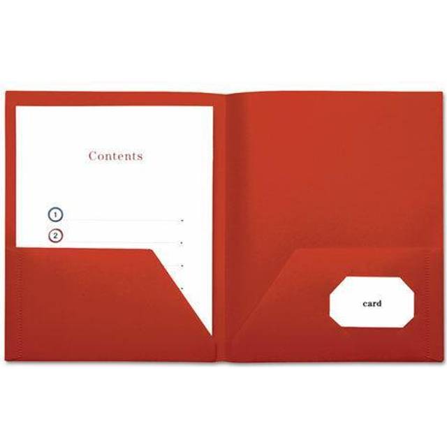 Universal UNV20543 Two Pocket Poly File Folders, Red - Pack of 10